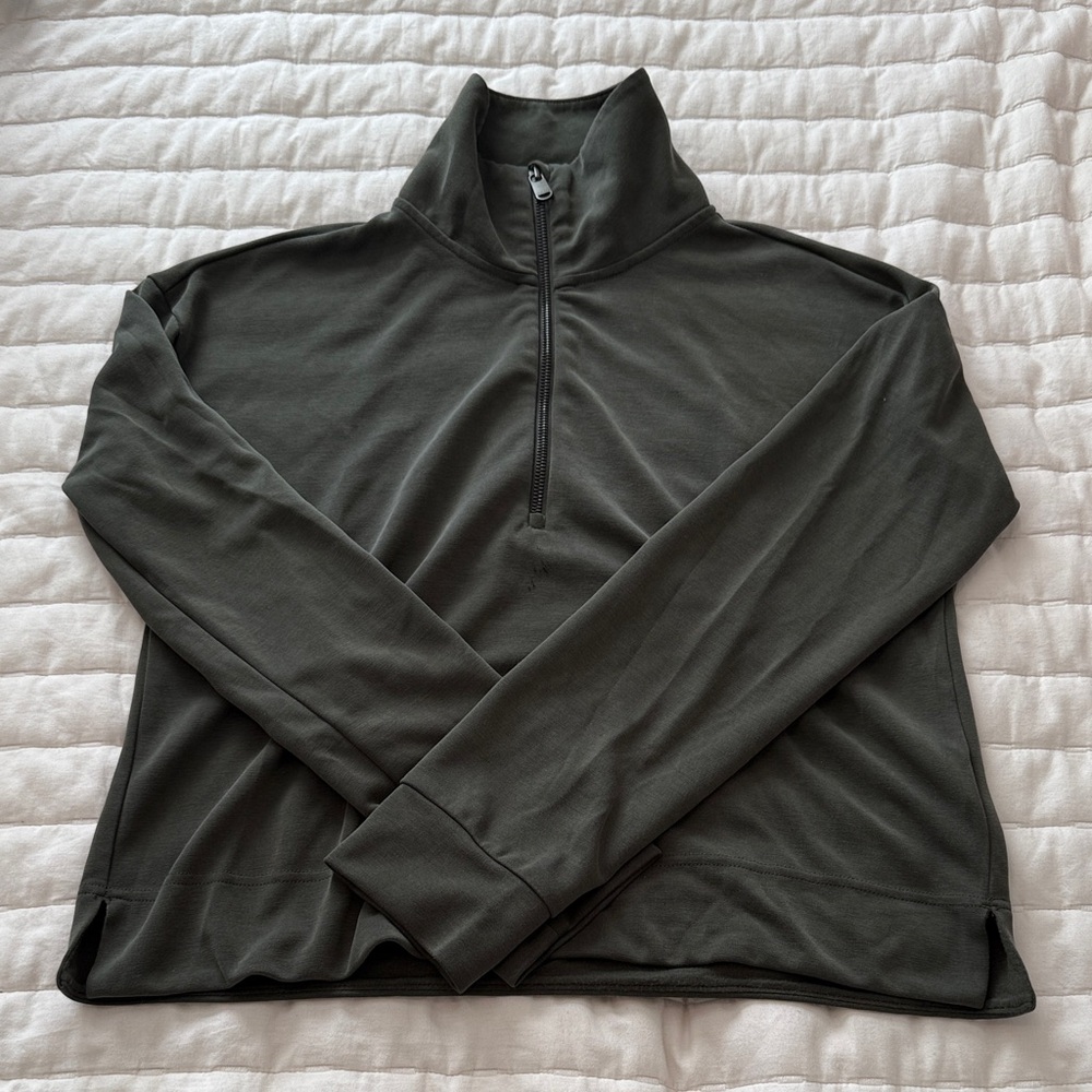 Athleta Army green Half-Zip Seasoft pullover